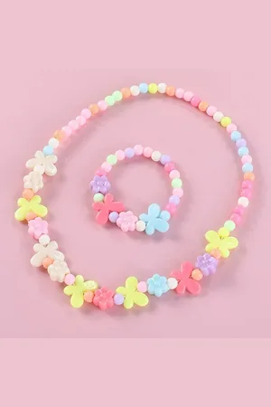 EL REGALO Girls Yellow & Purple Jewellery Set