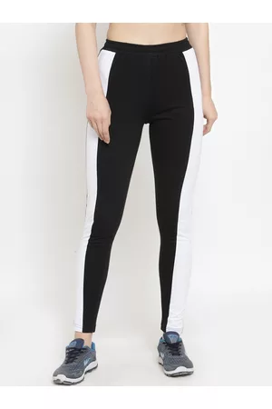 Boston Club Women Black& White Solid Pure Cotton Track Pants