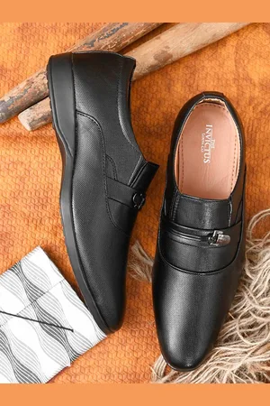 Invictus Men Black Solid Formal Slip-On Shoes