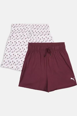 PUMA Girls Lavender Pack Of 2 Conversational Printed Outdoor Shorts