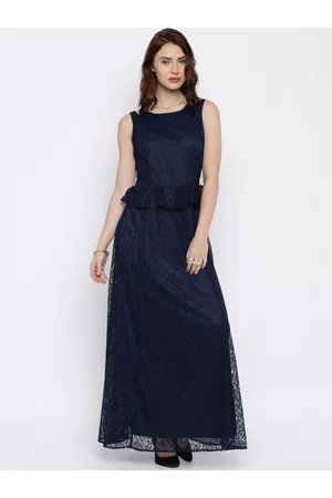 Rare Fashion Women Navy Lace Maxi Dress