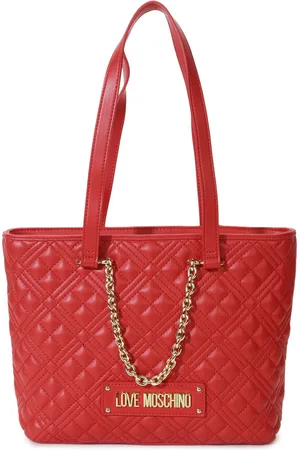 Love Moschino tote bag with scarf charm in red