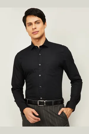 Lifestyle Men Black Slim Fit Casual Shirt