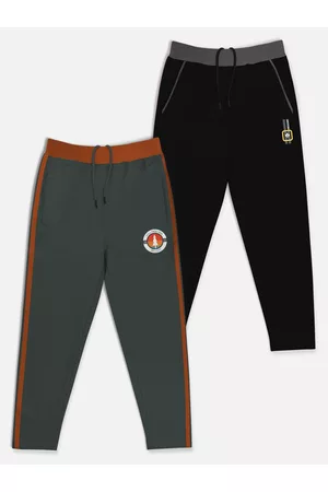 HELLCAT Boys Pack Of 2 Solid Cotton Track Pants