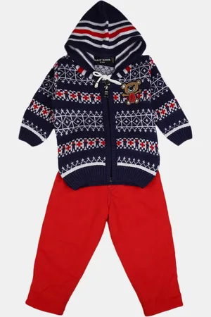 V-Mart Unisex Kids Blue & Red T-shirt with Trousers