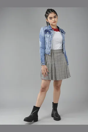 Roadster Girls Blue Washed Denim Jacket