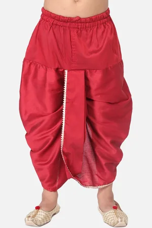 TABARD Boys Maroon Solid Dhoti