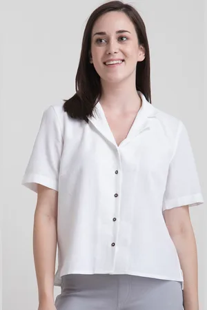 FableStreet Women White Regular Fit Solid Casual Shirt