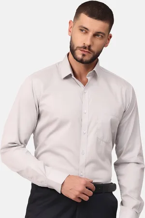 Copperline Men Grey Comfort Slim Fit Cotton Formal Shirt