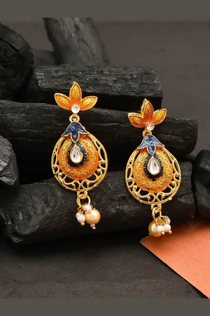 Silvermerc Designs Gold-Toned Contemporary Drop Earrings