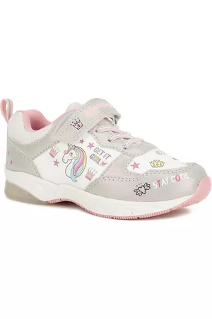 Bubblegummers Girls White Printed Sneakers