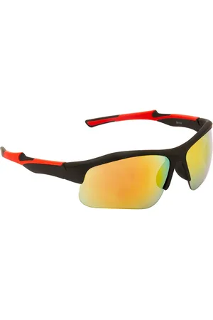Clark N Palmer Unisex Mirrored Lens & Black Sports Sunglasses with UV Protected Lens