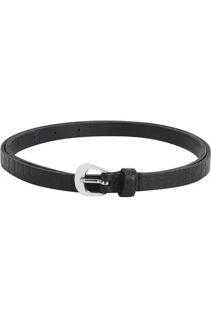 Aditi Wasan Women Black Textured Leather Belt