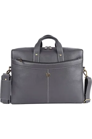 HAMMONDS FLYCATCHER Men Grey Leather Laptop Bag