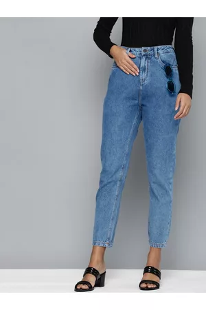 HERE&NOW Women Blue Boyfriend Fit High-Rise Light Fade Jeans