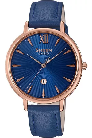 Casio Women Blue Dial & Blue Leather Straps Analogue Watch SH222