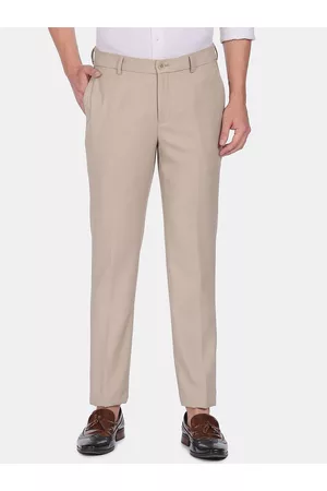 Arrow Men Beige Slim Fit Chinos Cotton Trousers