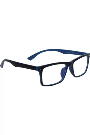 Peter Jones Eyewear Unisex Black & Blue Full Rim Rectangle Blue Light Blocking Glasses