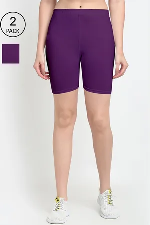 GRACIT Women Pack Of 2 Purple Cycling Sports Shorts