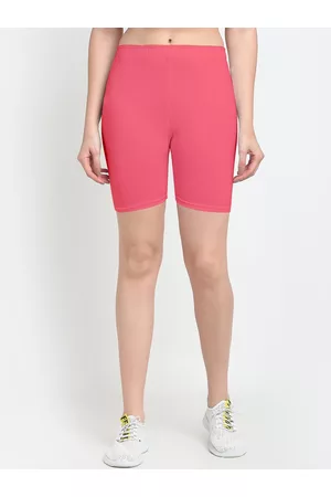 GRACIT Women Orange Skinny Fit Cycling Sports Shorts