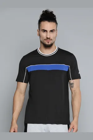 Alcis Men Black Solid Slim Fit Gym T-shirt