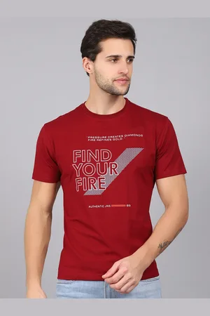 CANTABIL Men Maroon Typography Printed T-shirt