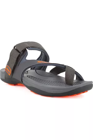 Sparx Men Charcoal Grey Solid One-Toe Comfort Sandals