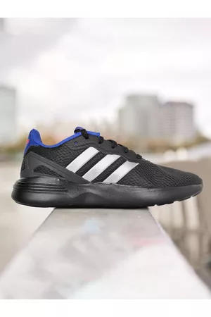 adidas Men Black & Silver-Toned Woven Design Nebzed Running Shoes