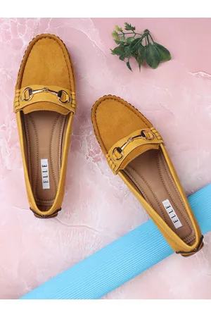 Elle Women Mustard Printed Loafers