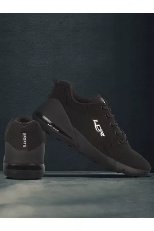 LANCER Men Black Textile Running Non-Marking Shoes