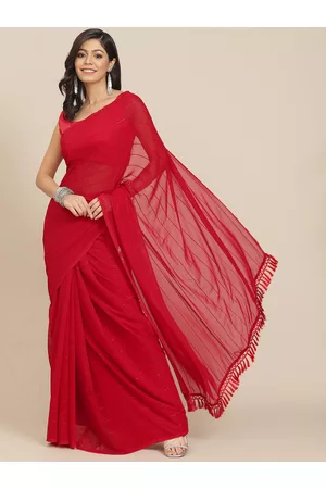 Tikhi Imli Red Striped Saree
