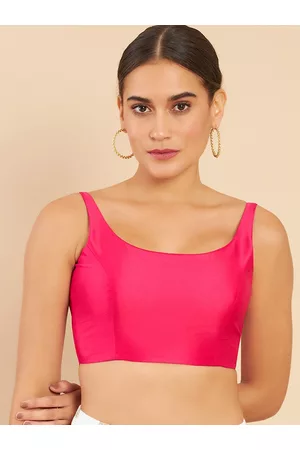 Soch Women Pink Solid Saree Blouse