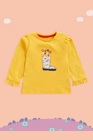 Mothercare Infant Girl Yellow Floral Embroidered Pure Cotton Top