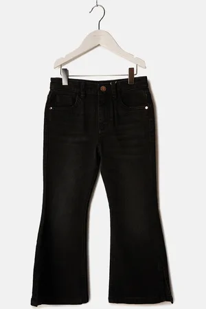 Angel & Rocket Girls Black Jean Bootcut Slash Knee Stretchable Jeans