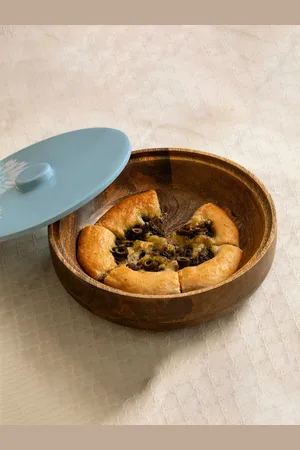 ellementry Blue & Brown 1 Pieces Matte Dinner Set