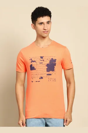 Being Human Men Orange Typography Printed Pure Cotton T-shirt