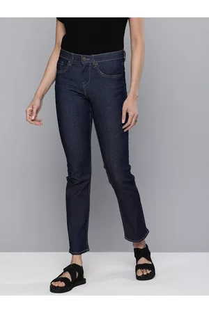 HERE&NOW Women Blue Solid Mid Rise Stretchable Casual Jeans