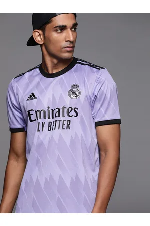 ADIDAS Real Madrid Printed Men Round Neck Purple T-Shirt - Buy