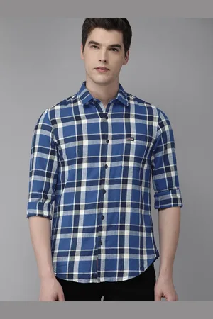 Ralph Lauren Men Blue & White Regular Fit Checked Casual Shirt