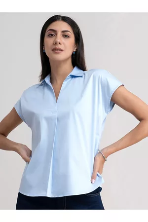 FableStreet Women Blue Extended Sleeves Shirt Style Top