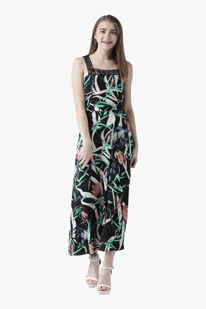 DODO & MOA WOMEN Black Tropical Maxi Dress