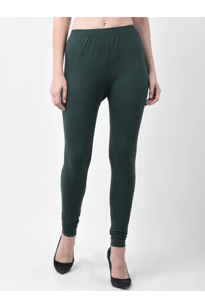 Jinfo Women Green Solid Ankle-Length Leggings