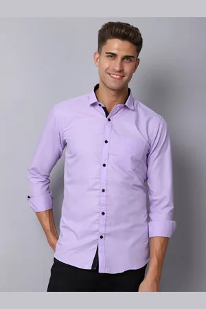Majestic Men Lavender Slim Fit Casual Shirt
