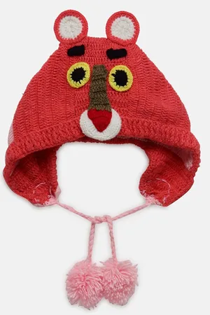 CHUTPUT Unisex Kids Brown Hand Knitted Crochet Cap