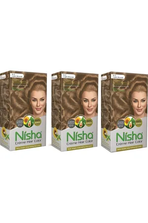 Nisha Unisex Gold Pack of 3 Creme Hair Color 150gm each- Light Blonde