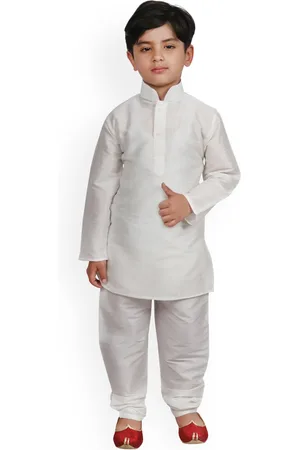SG Boys White Solid Kurta with Pyjamas