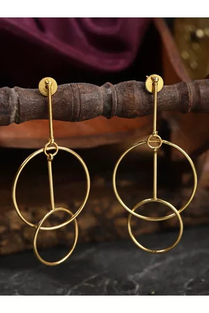 Berserk Women Gold-Plated Coincentric Circle Drop Earrings