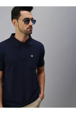 ONN Men Blue Polo Collar T-shirt