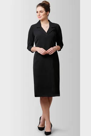 FableStreet Women Black Solid Sheath Dress