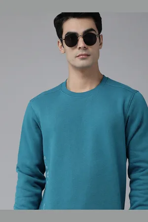 Wildcraft Men Teal Blue Solid Sweatshirt